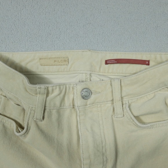 Pilcro High-Rise Skinny Corduroy Pants Cream Beige Women Size 26 Anthropologie - Picture 4 of 12
